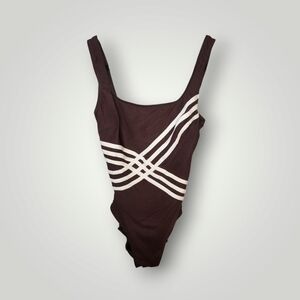 Robby Len Brown and White One Piece Swimsuit size 10
